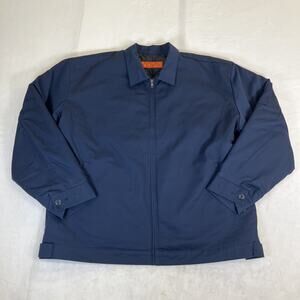 Red Kap Quilted Lined Collared Work Jacket Mens XXL Reg Pockets Navy Charity